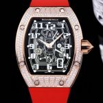 Replica Richard Mille RM67-01 Rose Gold Diamond Case Automatic Ultra-Thin Watch 